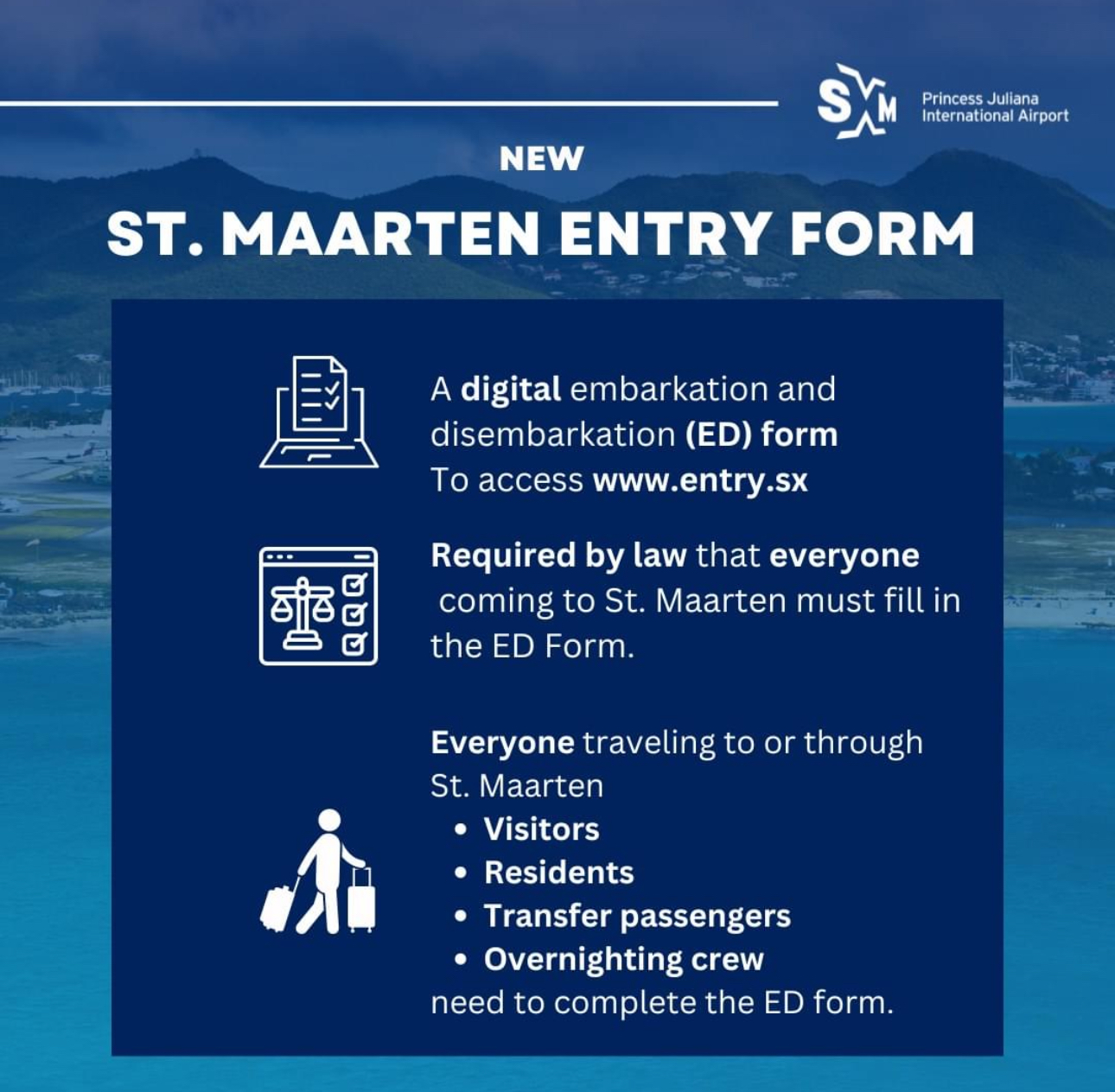 Formalité voyage par St Marteen 