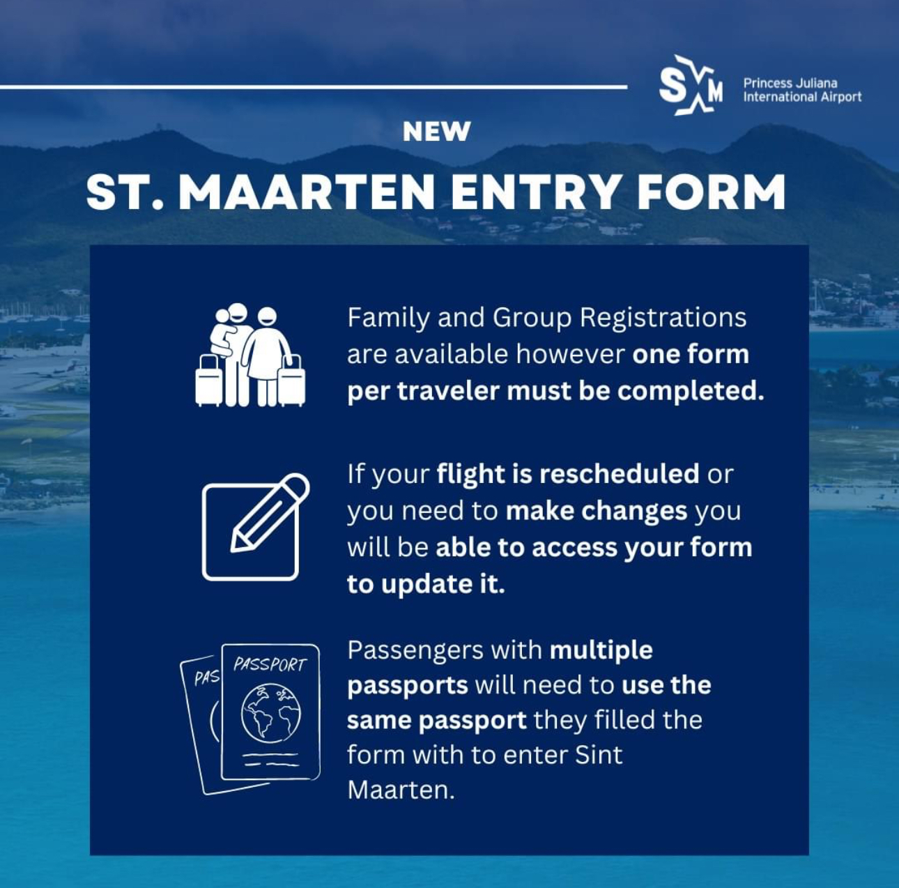 Formalité voyage par St Marteen 